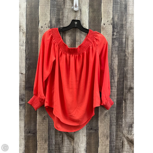 Top Long Sleeve By Express In Orange, Size: M
