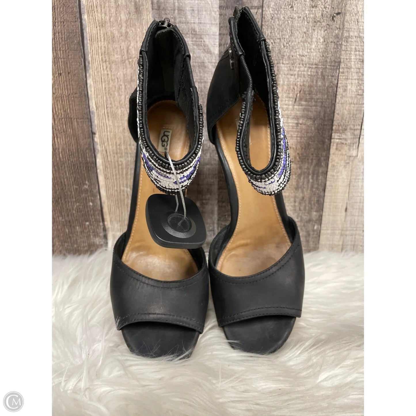 Sandals Designer By Ugg In Black & Purple, Size: 8