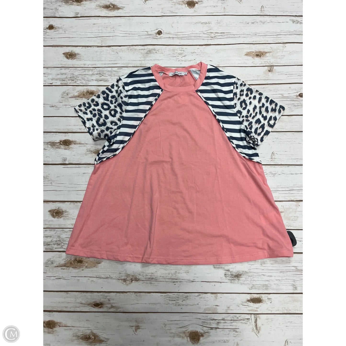 Top Short Sleeve By Misslook In Pink, Size: L