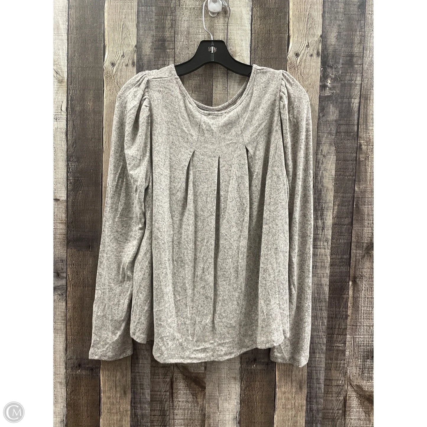Top Long Sleeve By White Birch In Grey, Size: L