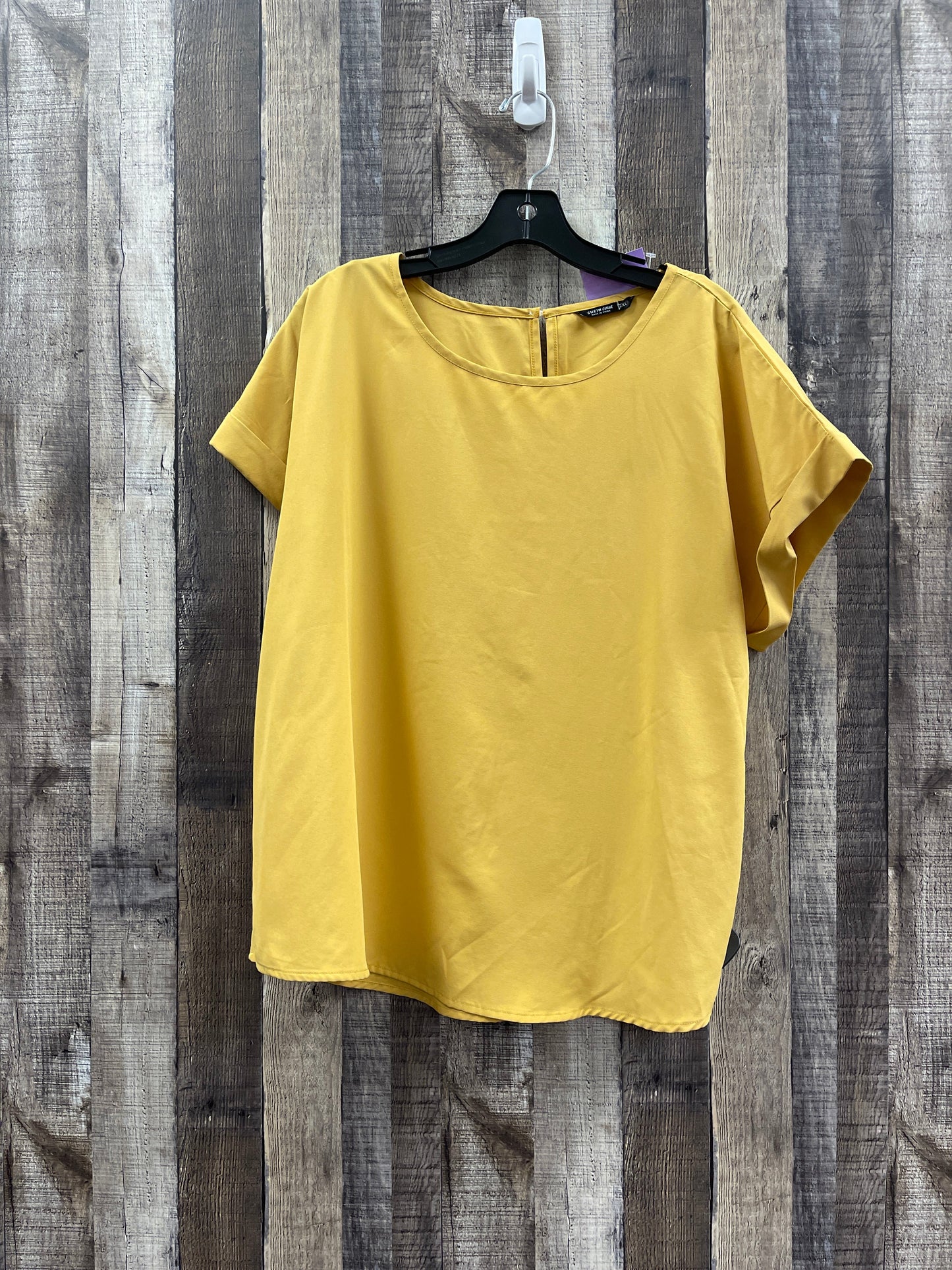 Yellow Blouse Short Sleeve Shein, Size 2x