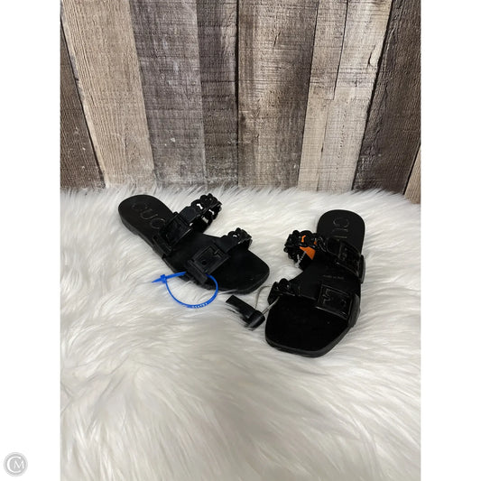 Sandals Luxury Designer By Gucci In Black, Size: