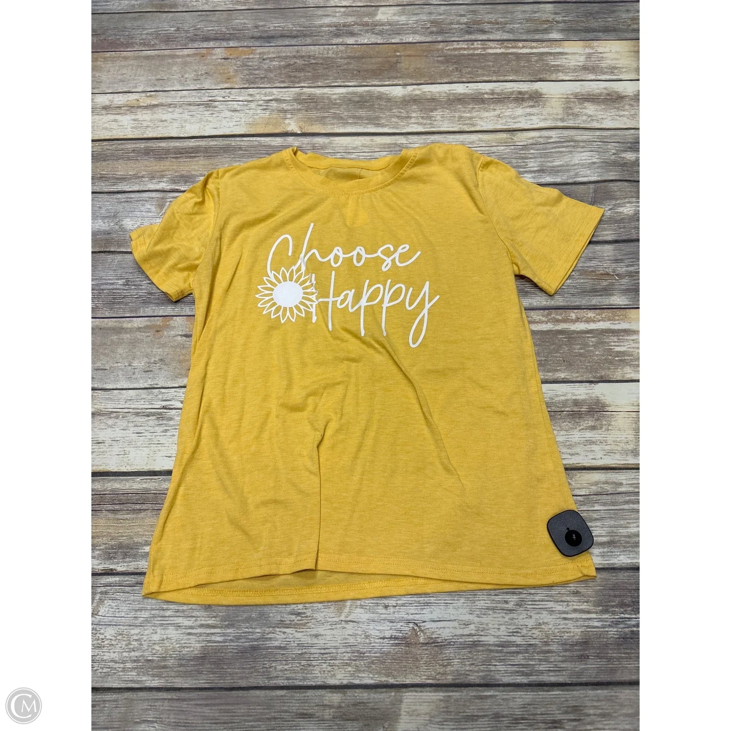 Top Short Sleeve By Cmf In Yellow, Size: L