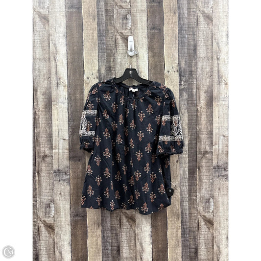 Top Short Sleeve By Knox Rose In Black, Size: L