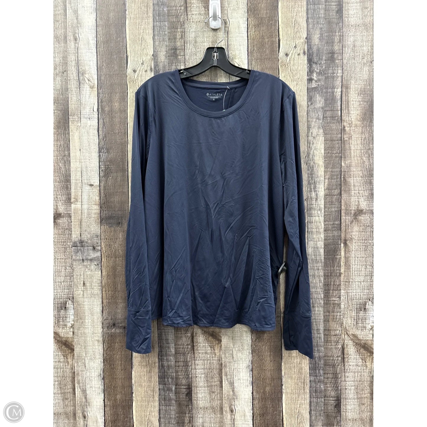 Athletic Top Long Sleeve Collar By Athleta In Navy, Size: Xl