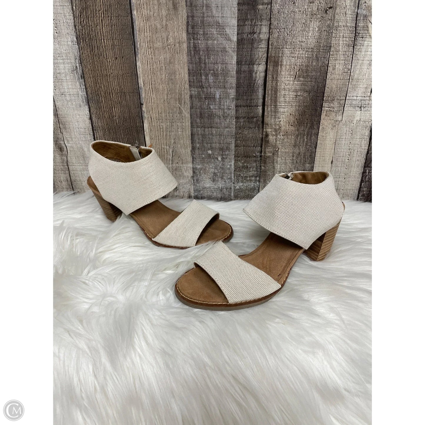 Sandals Heels Block By Toms In Cream, Size: 6