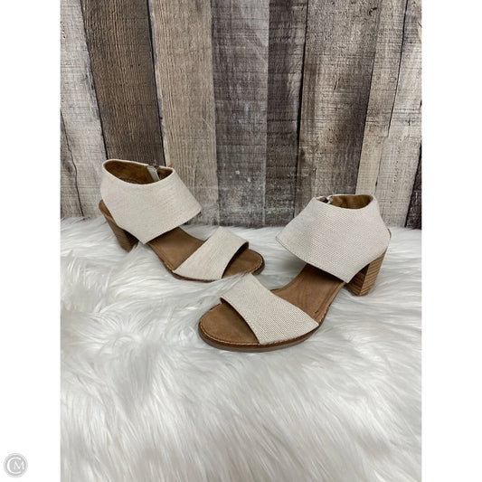 Sandals Heels Block By Toms In Cream, Size: 6