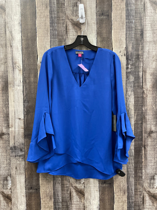 Blouse 3/4 Sleeve By Vince Camuto In Blue, Size: M