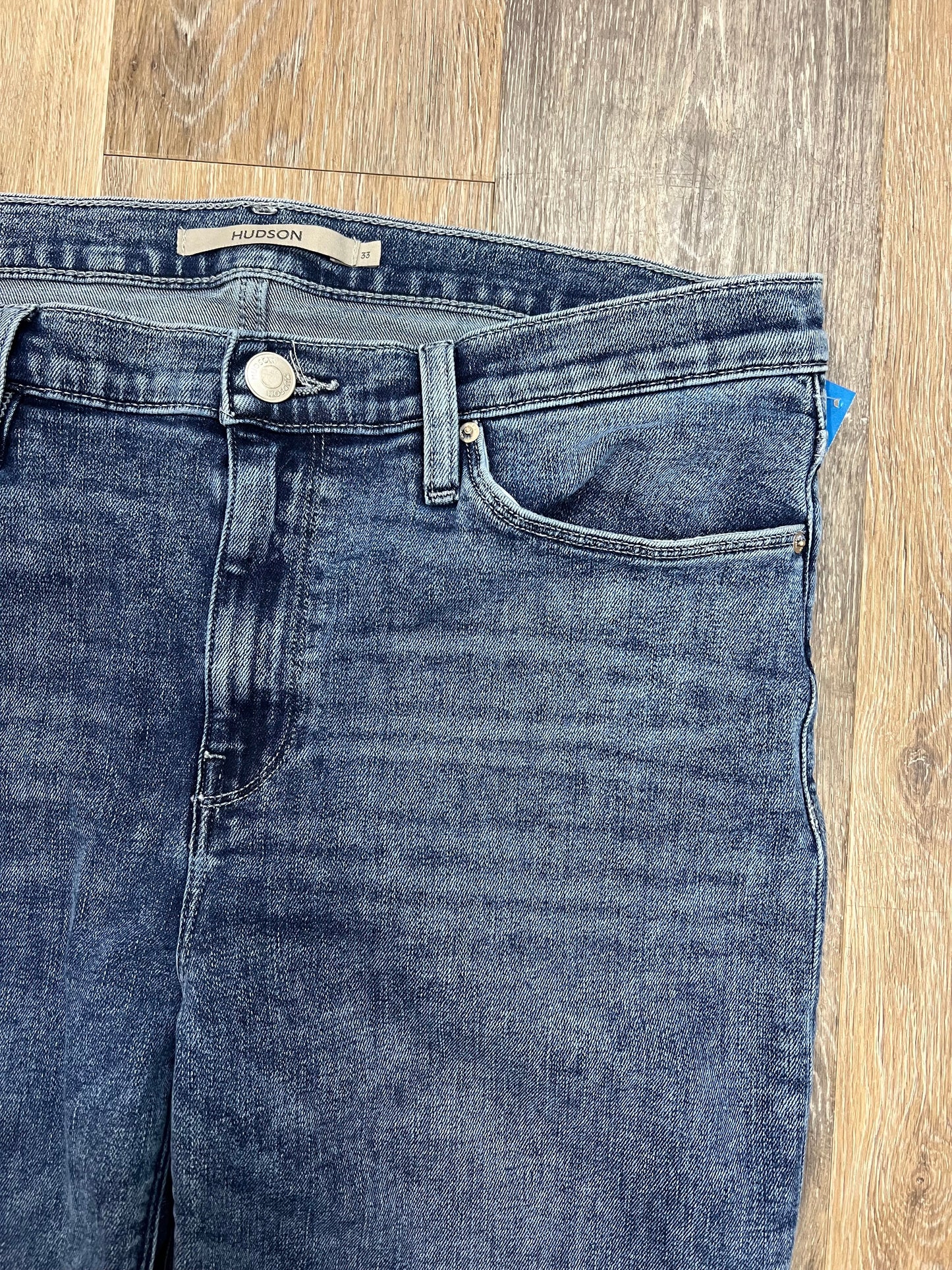 Jeans Straight By Hudson In Blue Denim, Size: 14/32