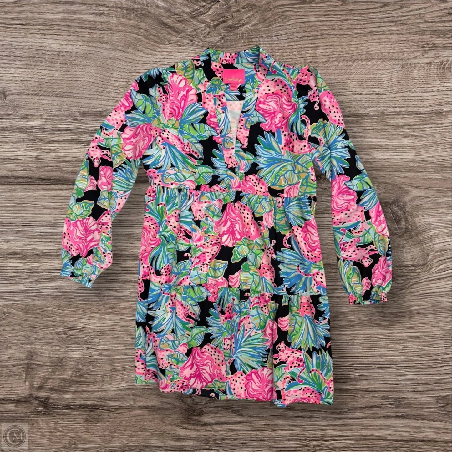 Dress Designer By Lilly Pulitzer In Black & Pink, Size: M