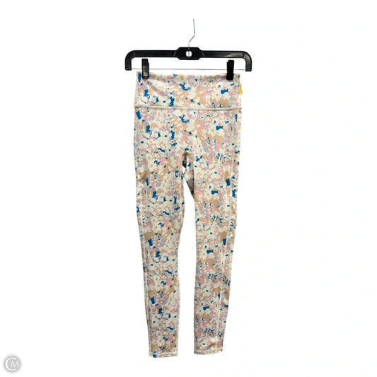 Athletic Leggings By Fabletics In Cream & Pink, Size: Xs
