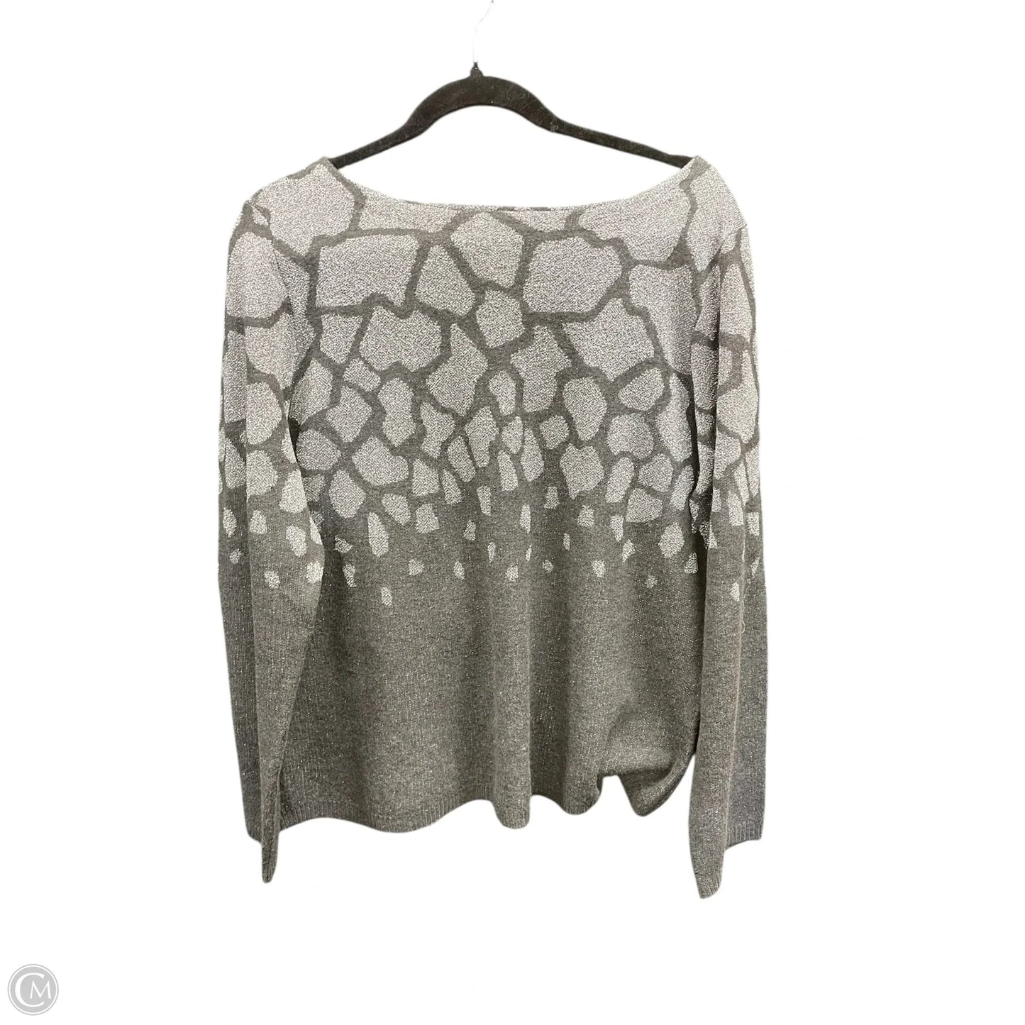 Sweater By Ruby Rd In Grey & Silver, Size: Xl