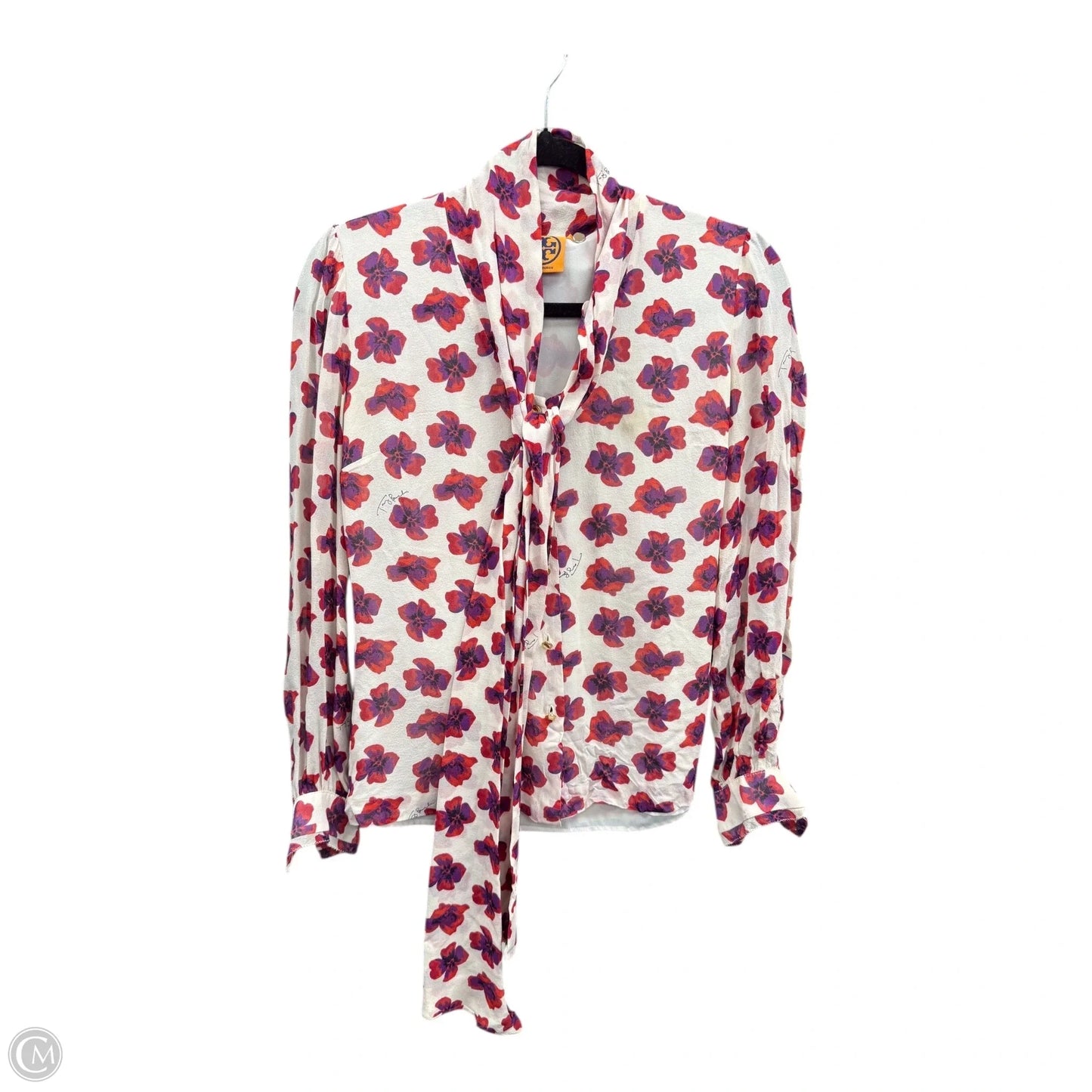 Blouse Designer By Tory Burch In Purple & Red, Size: 2