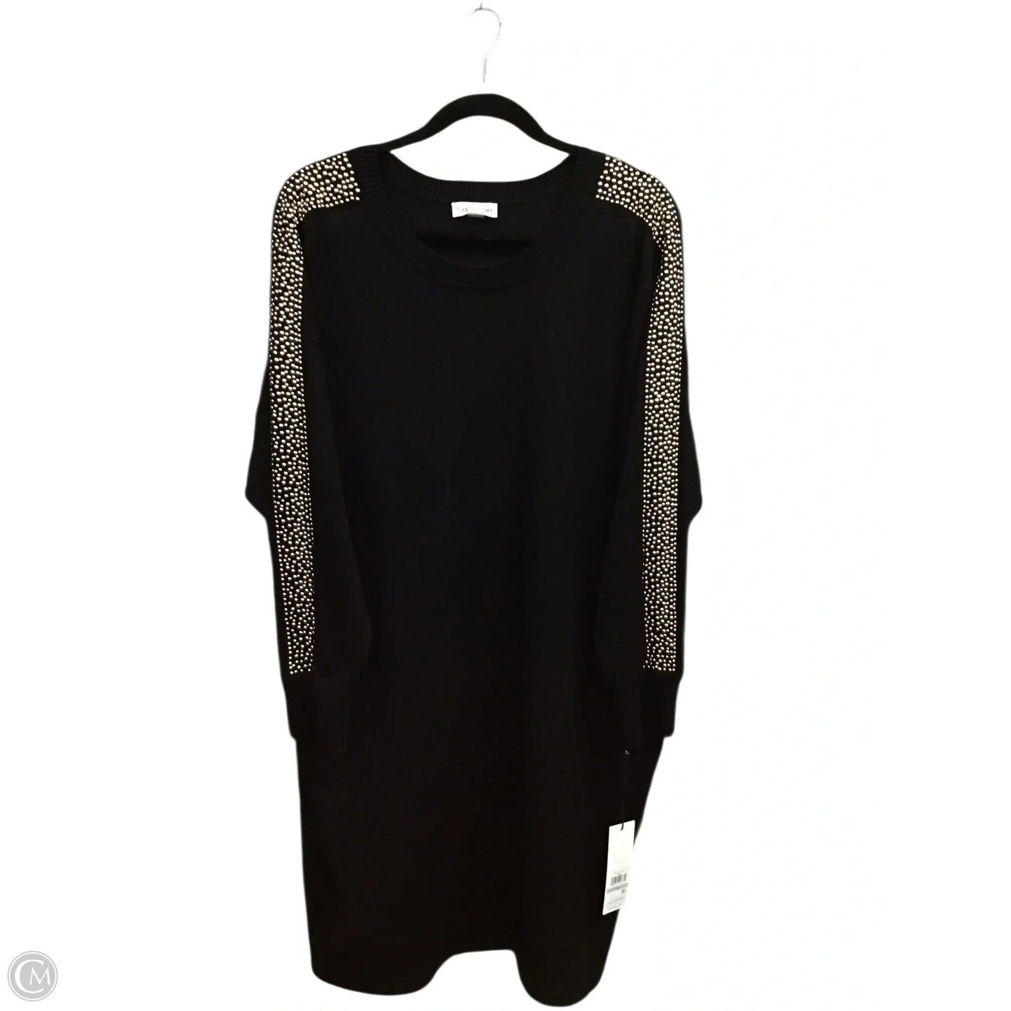 Dress Sweater By Calvin Klein In Black & Gold, Size: 1x
