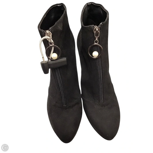 Boots Ankle Heels By Nine West In Black, Size: 8