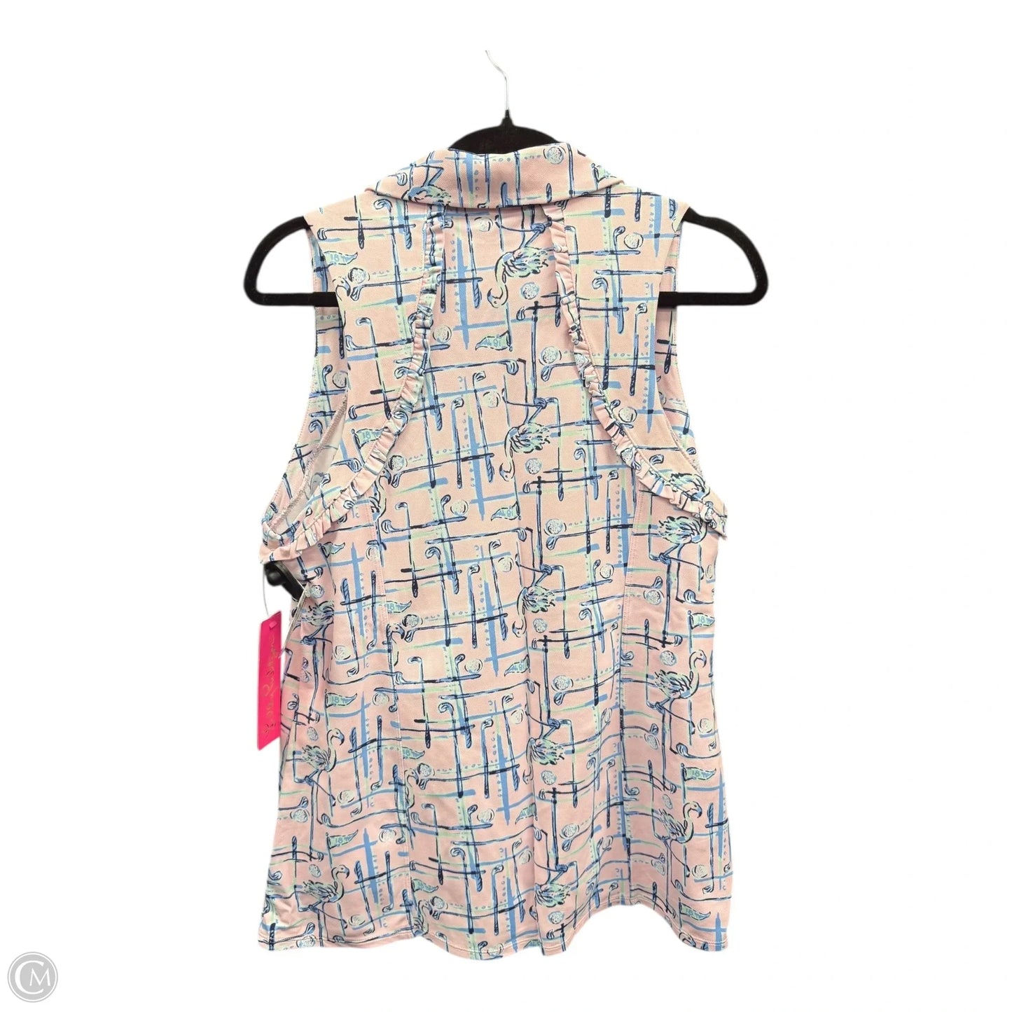 Top Sleeveless Designer By Lilly Pulitzer In Blue & Pink, Size: Xl