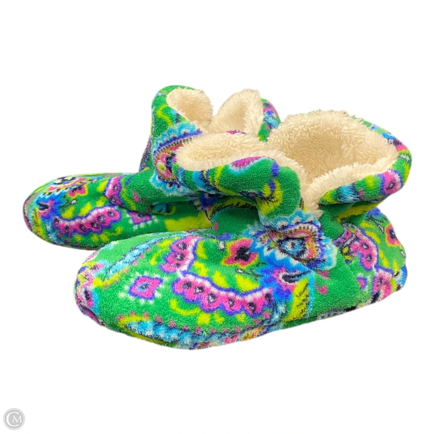 Slippers By Vera Bradley In Green & Pink, Size: 7
