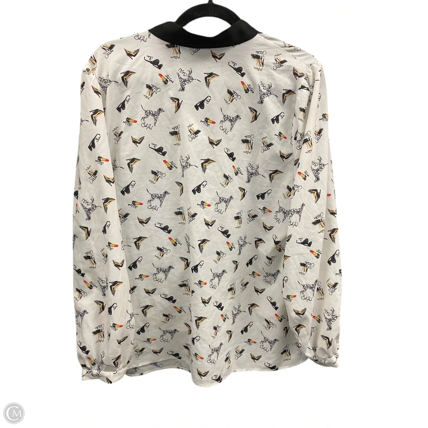 Blouse Long Sleeve By Eloquii In Black & White, Size: 16