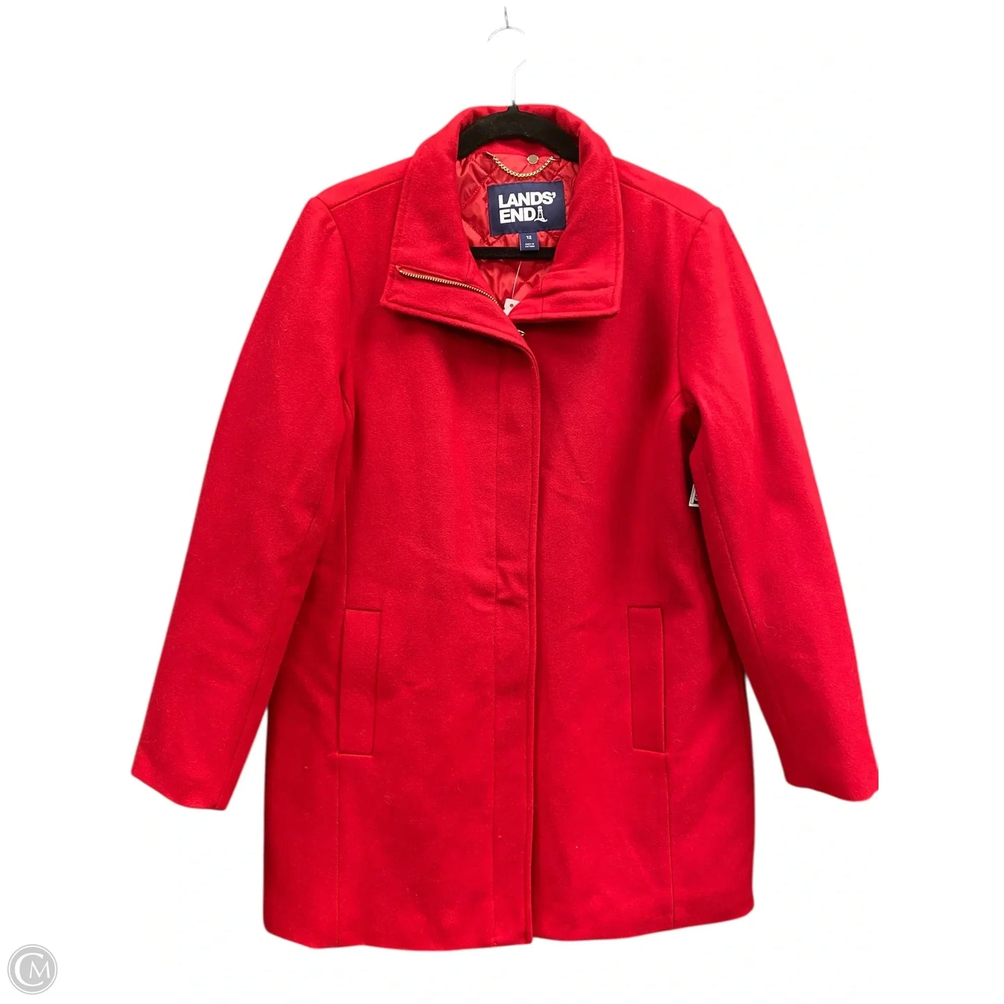 Coat Wool By Lands End In Red, Size: 12