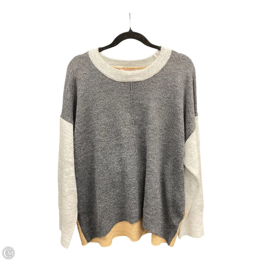 Sweater By Philosophy In Grey & Tan, Size: L