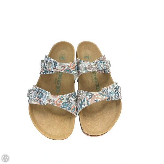 Sandals Flats By Birkenstock In Paisley Print, Size: 8