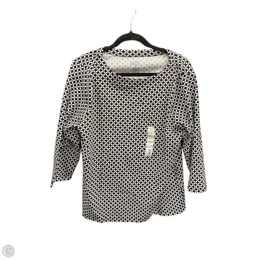 Top 3/4 Sleeve By Croft And Barrow In Black & White, Size: Xl