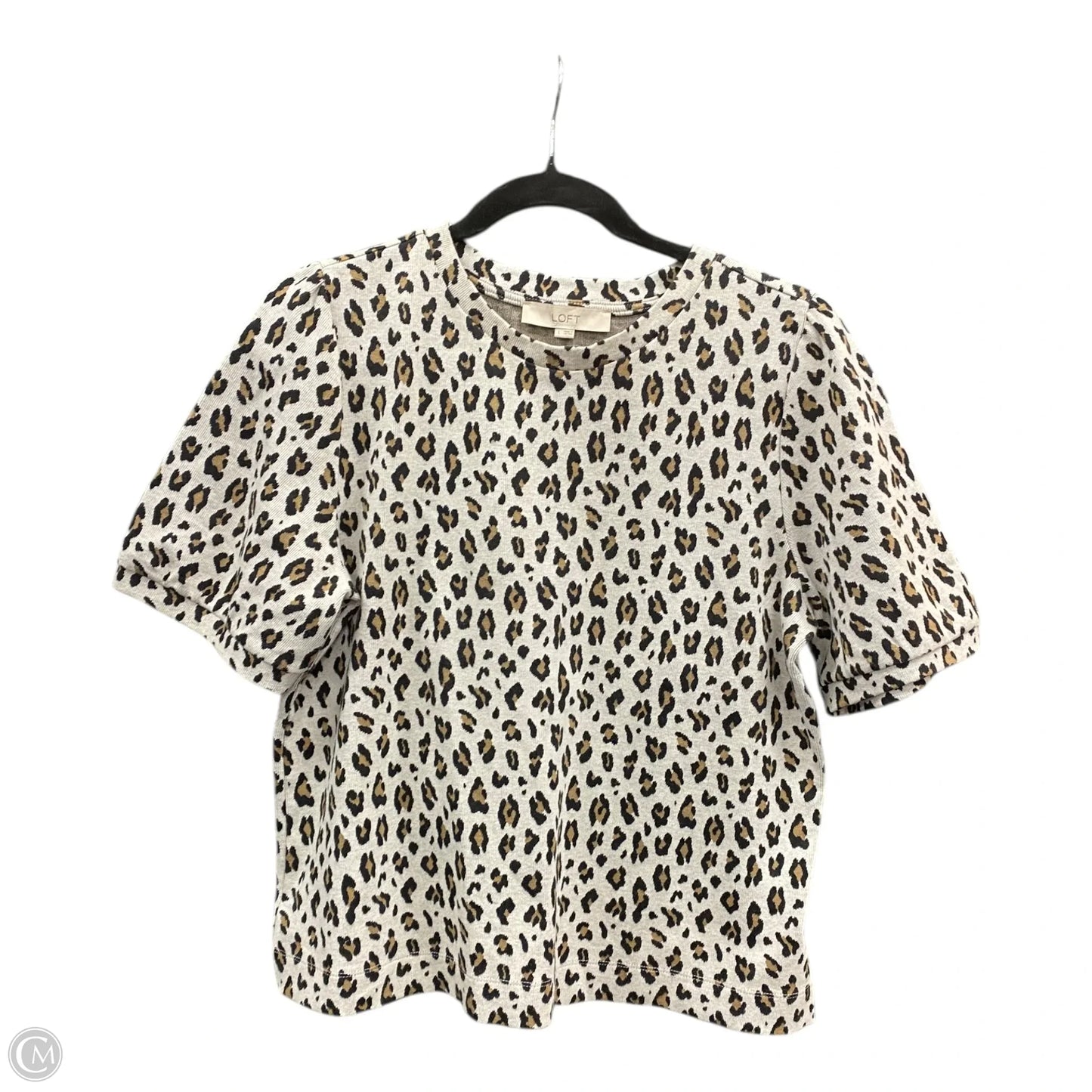 Sweater Short Sleeve By Loft In Animal Print, Size: L