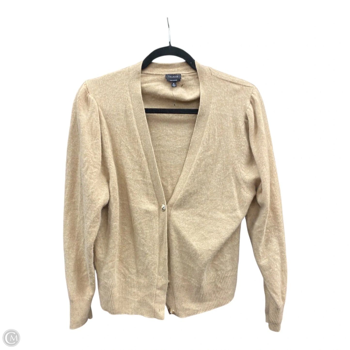 Sweater Cardigan Cashmere By Talbots In Tan, Size: Xl