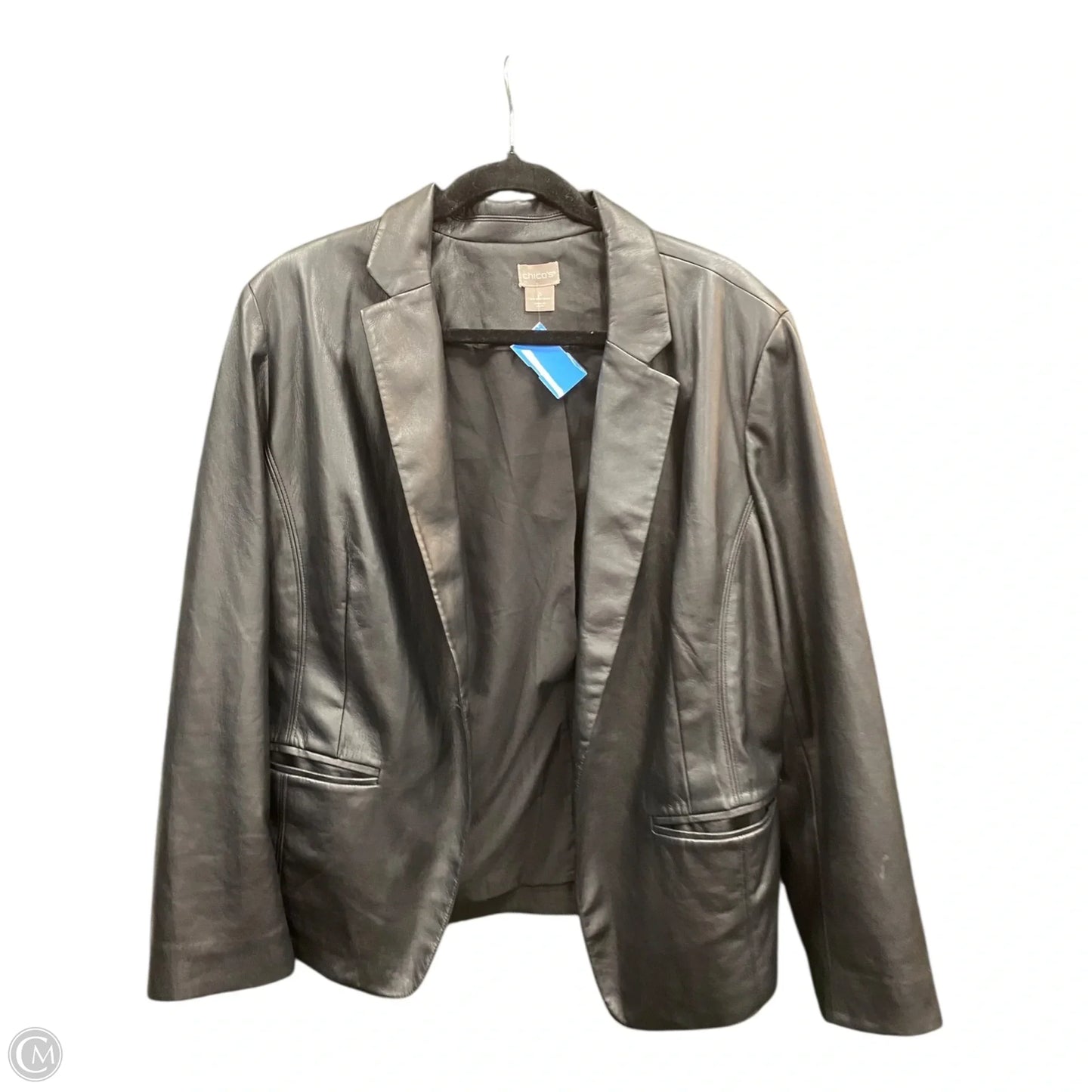Jacket Leather By Chicos In Black, Size: Xl