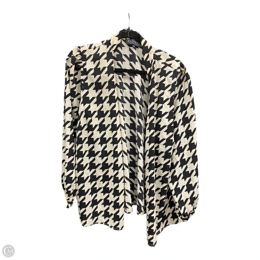 Blouse Long Sleeve By Eloquii In Black & Cream, Size: 16