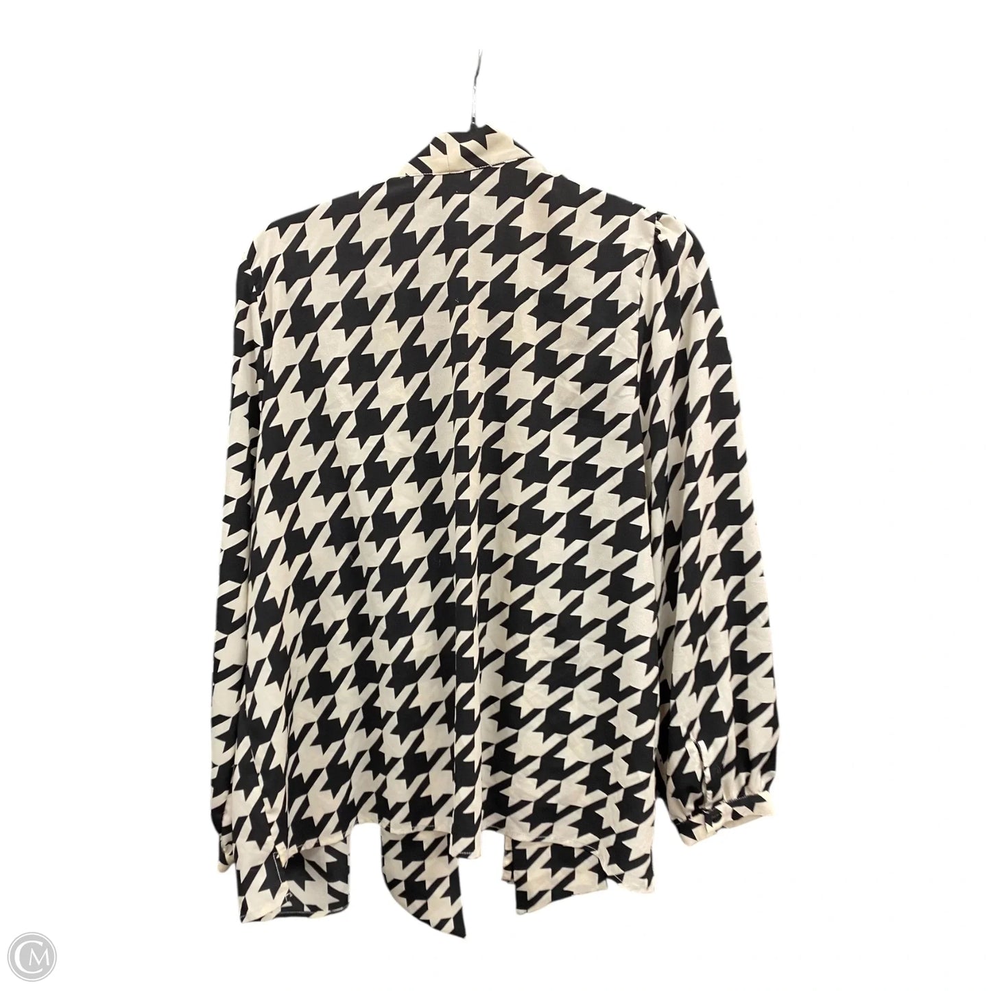 Blouse Long Sleeve By Eloquii In Black & Cream, Size: 16