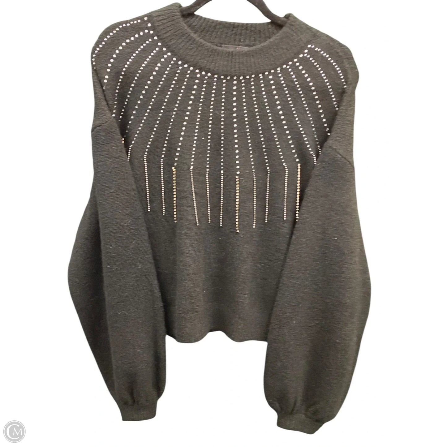 Sweater By Versona In Black & Silver, Size: L