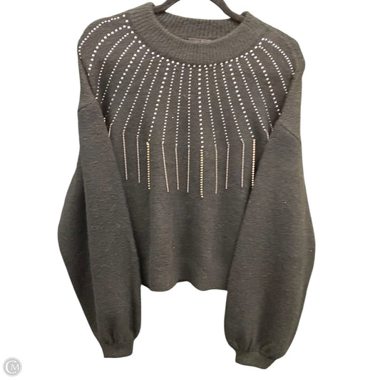 Sweater By Versona In Black & Silver, Size: L