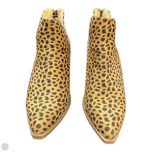 Boots Ankle Heels By Bamboo In Animal Print, Size: 9