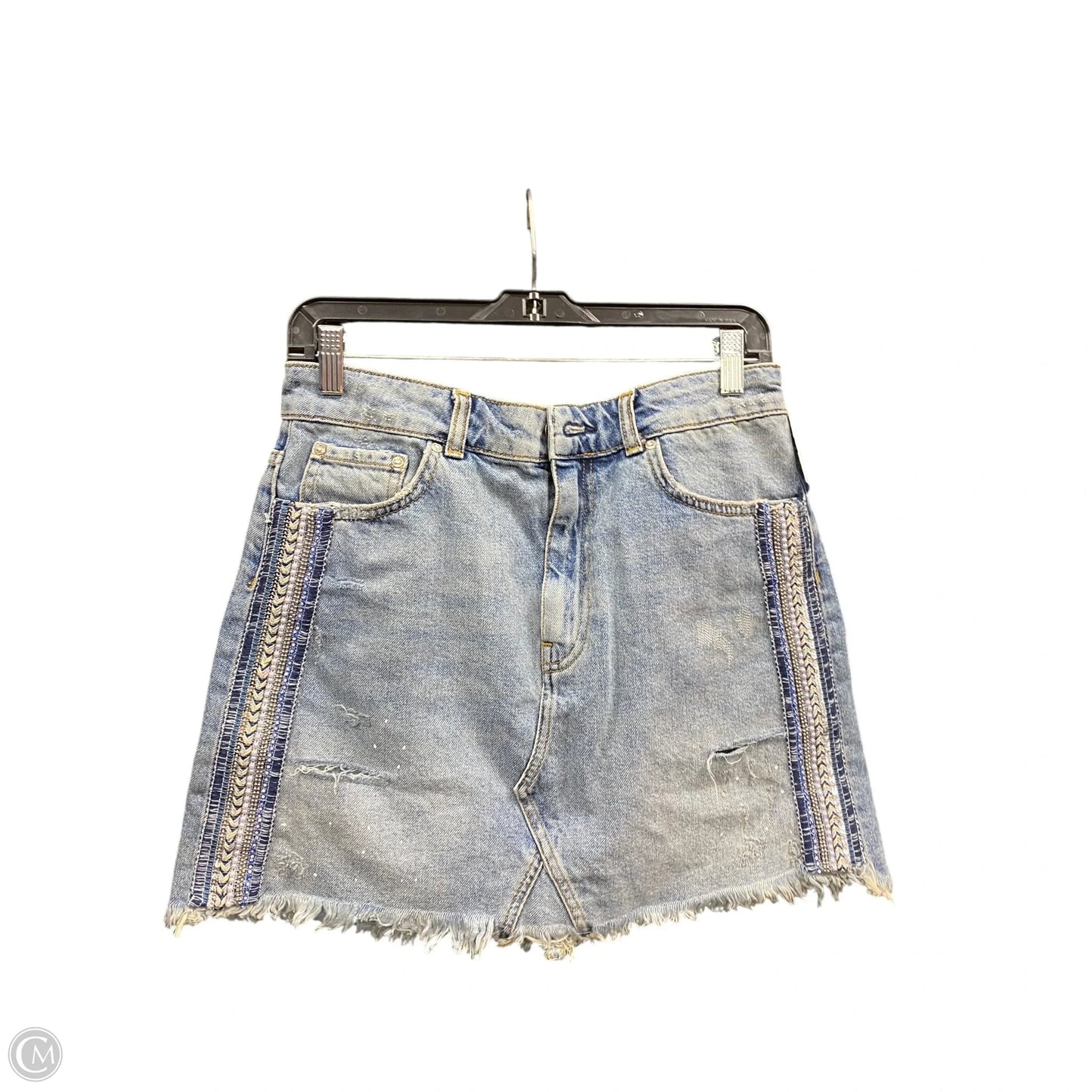 Skirt Mini & Short By Free People In Blue Denim, Size: 10