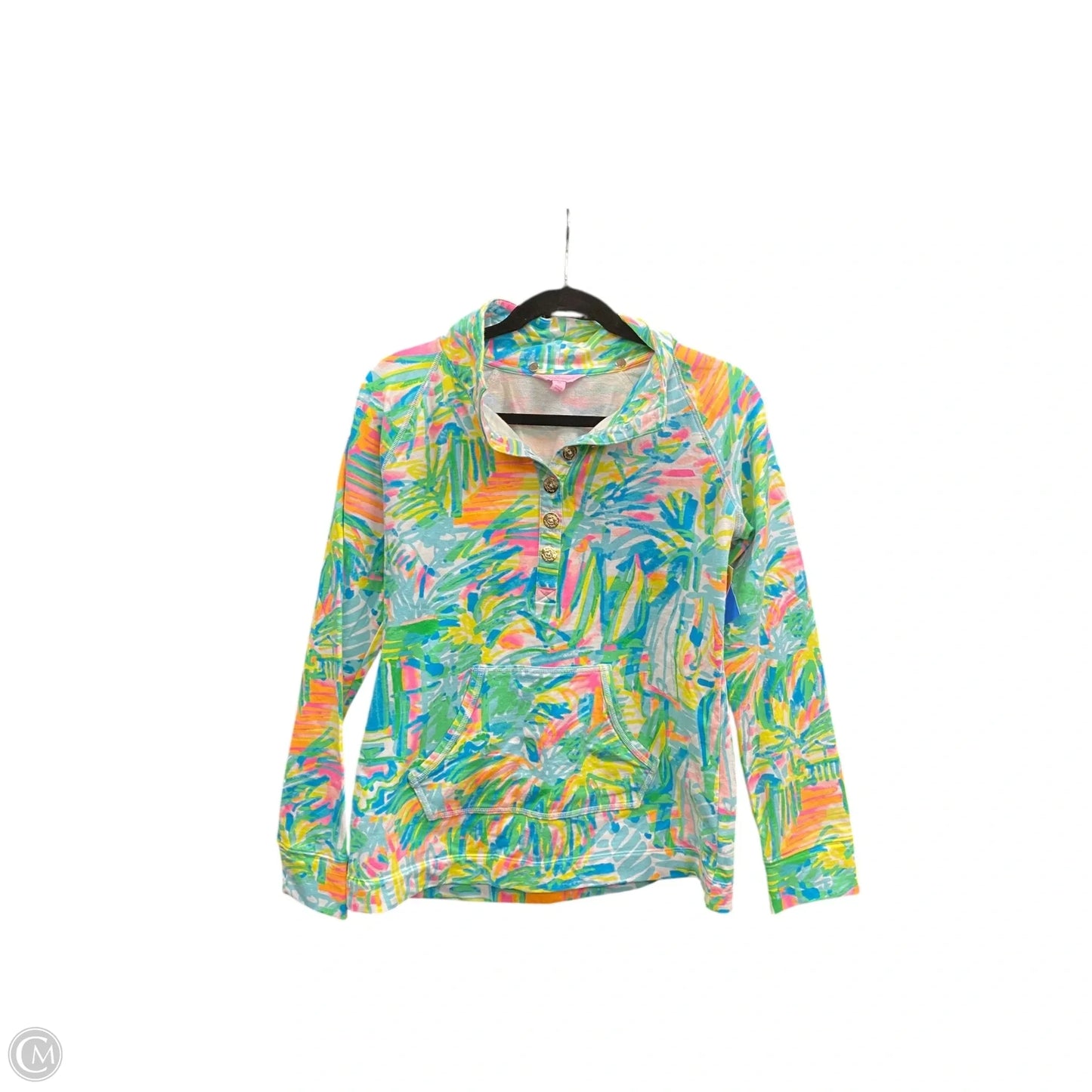 Blouse Designer By Lilly Pulitzer In Green & Yellow, Size: M