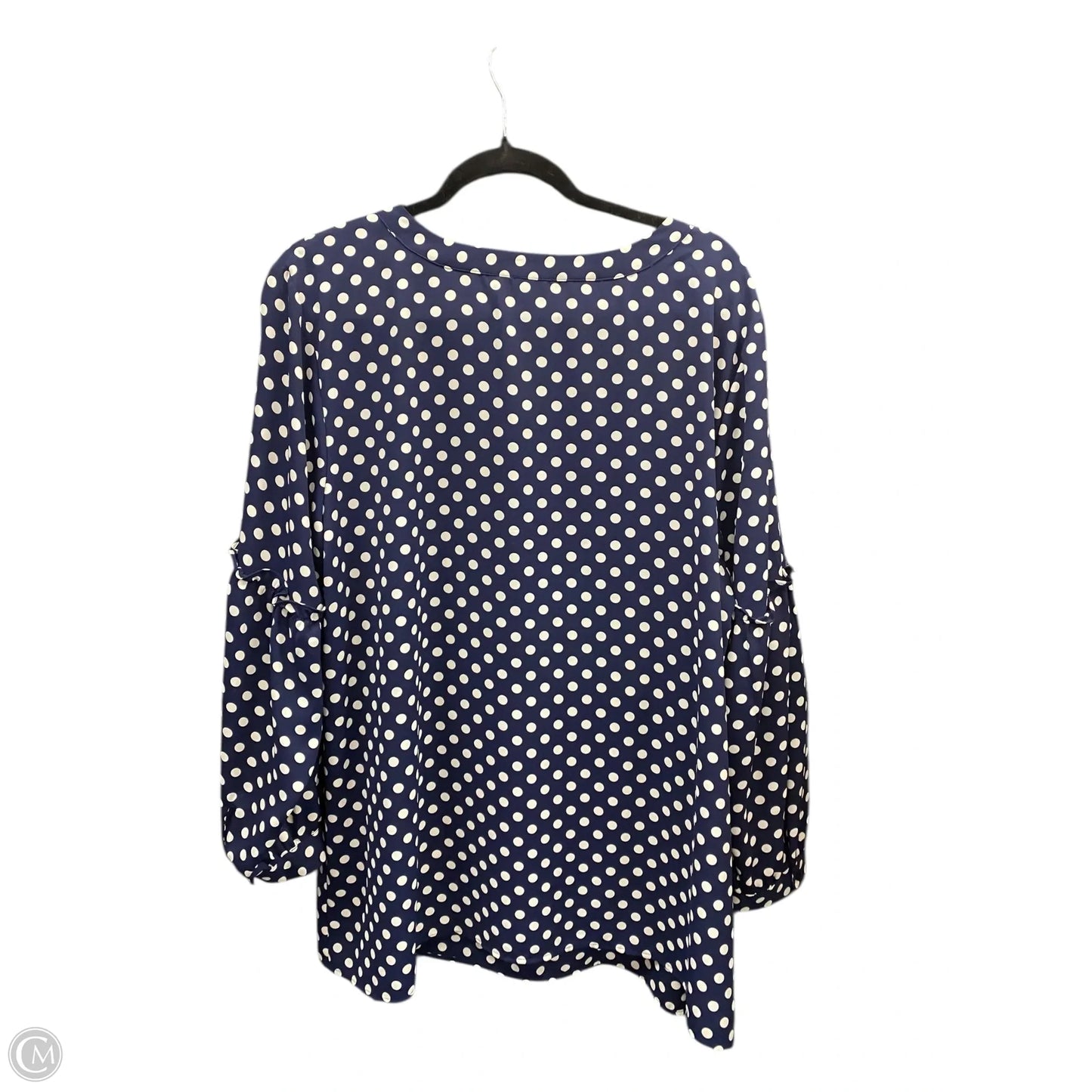 Blouse Long Sleeve By Talbots In Polkadot Pattern, Size: 2x