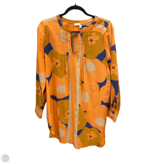 Blouse Long Sleeve By Tracy Reese In Blue & Orange, Size: S