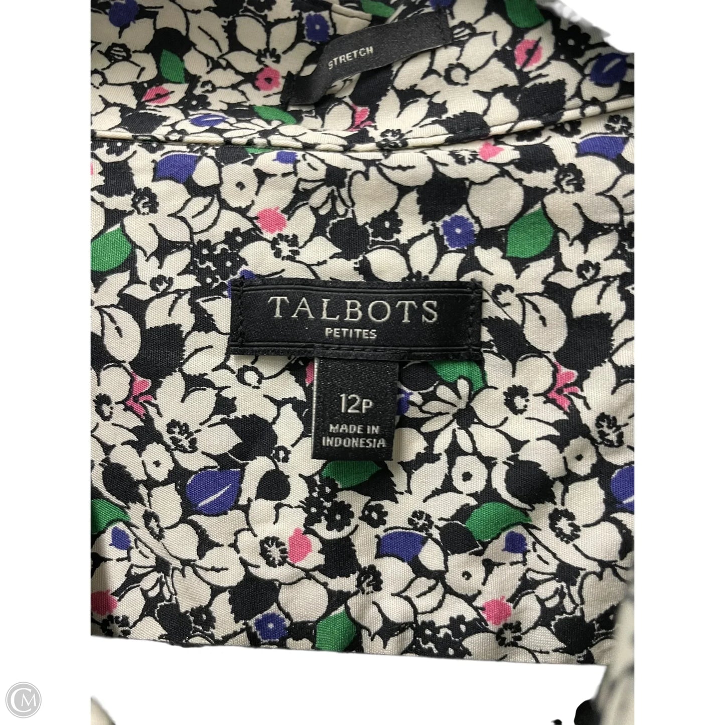 Blouse Long Sleeve By Talbots In Black & White, Size: 12p