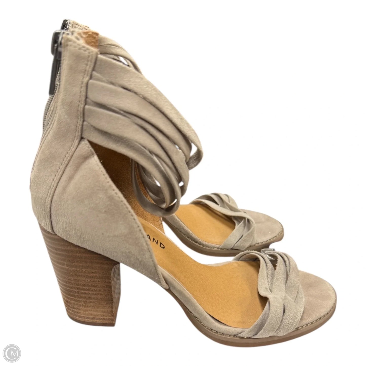 Sandals Heels Block By Lucky Brand In Taupe, Size: 8