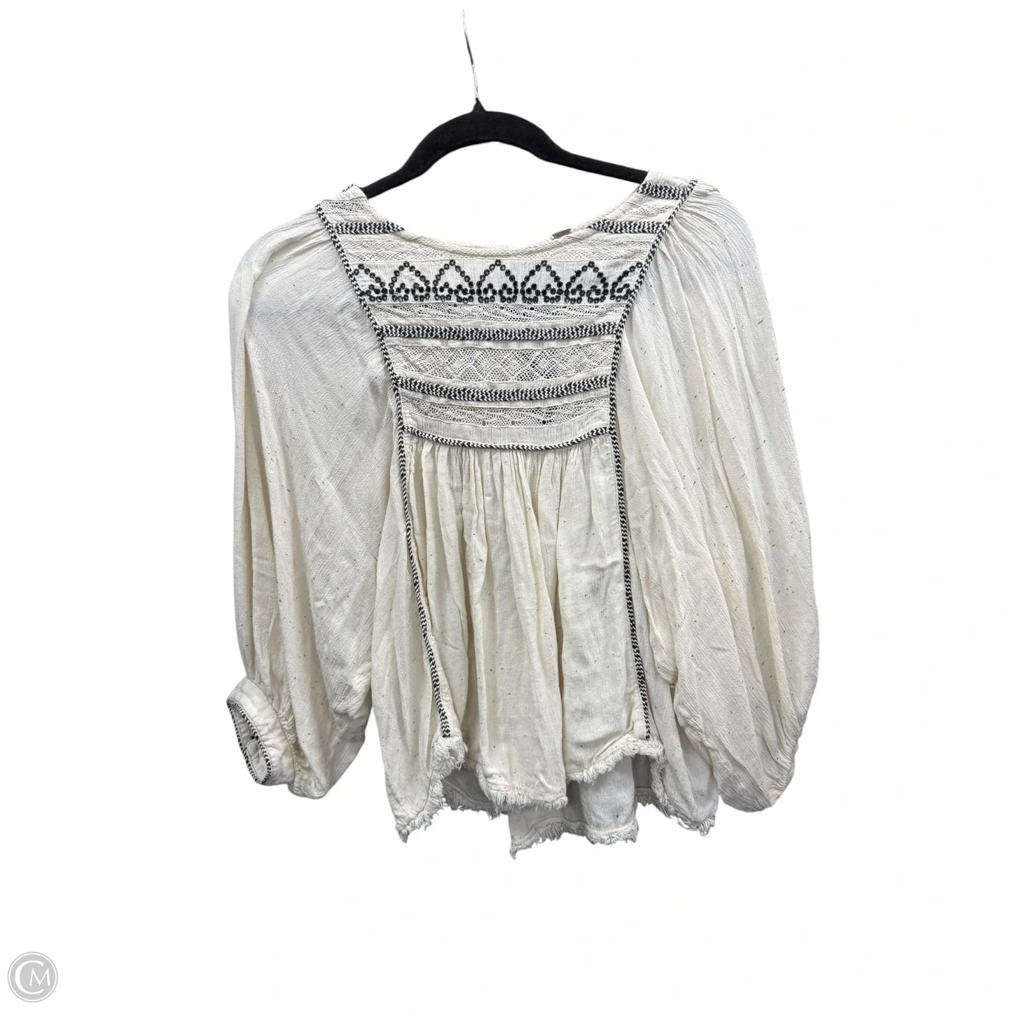 Top Long Sleeve By Free People In Black & Cream, Size: S