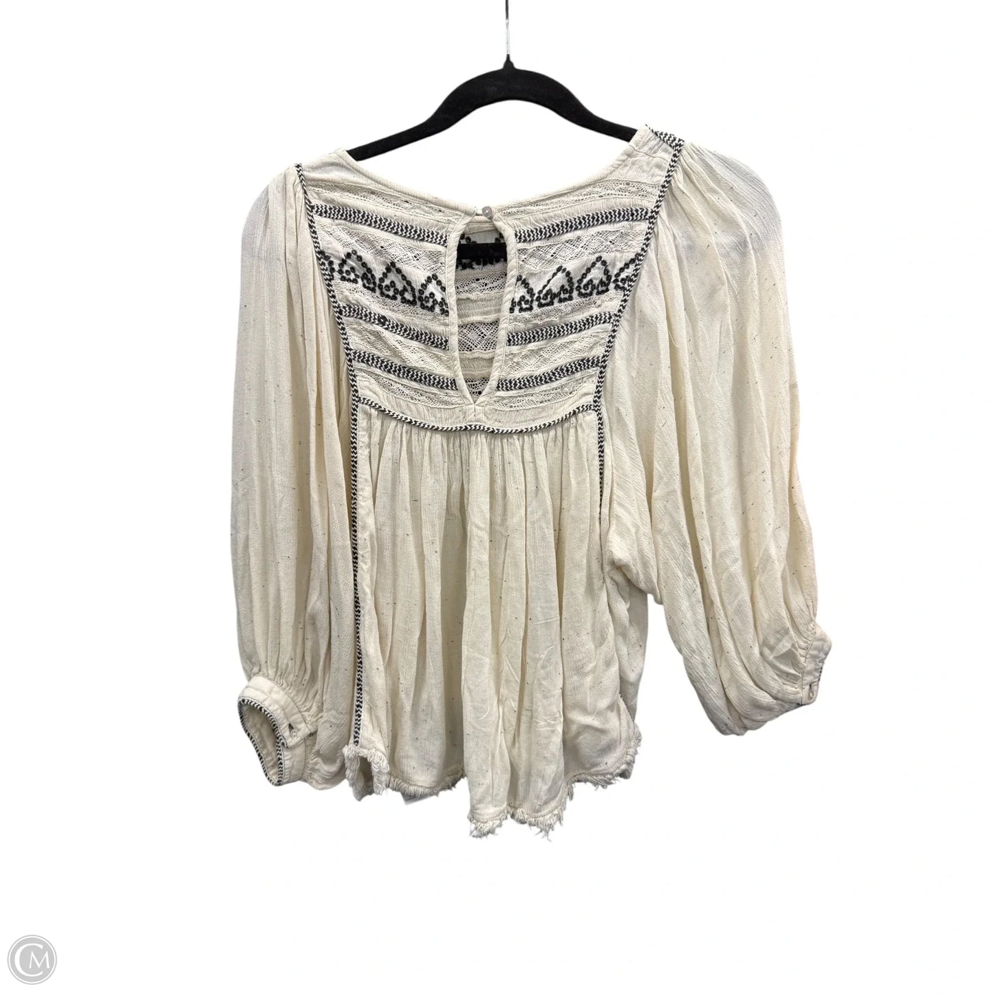 Top Long Sleeve By Free People In Black & Cream, Size: S