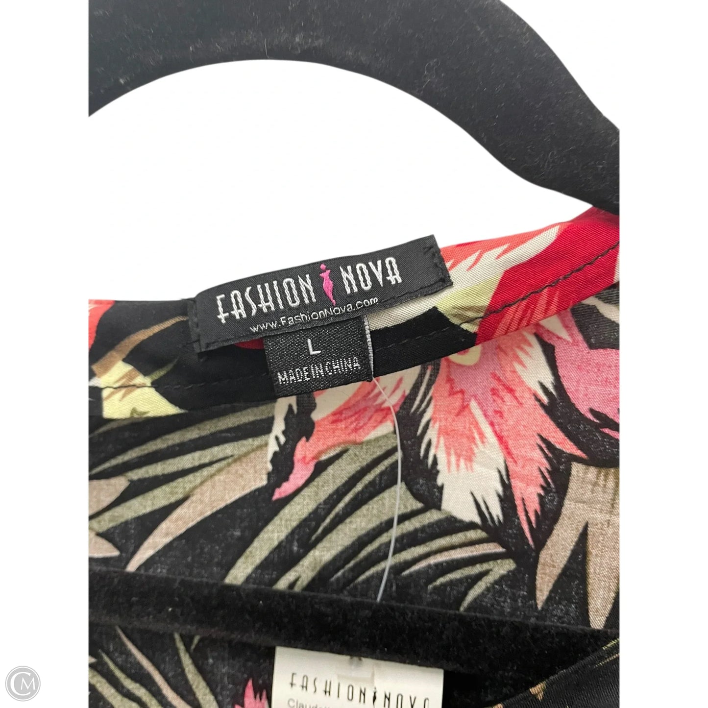 Blouse Long Sleeve By Fashion Nova In Black & Red, Size: L