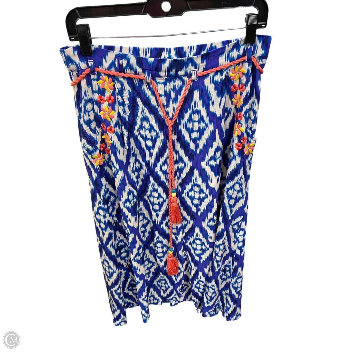 Skirt Maxi By Soft Surroundings In Blue & White, Size: Xs