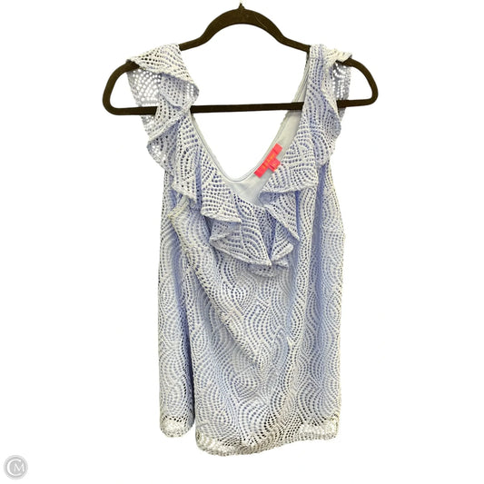 Top Short Sleeve Designer By Lilly Pulitzer In Blue, Size: L