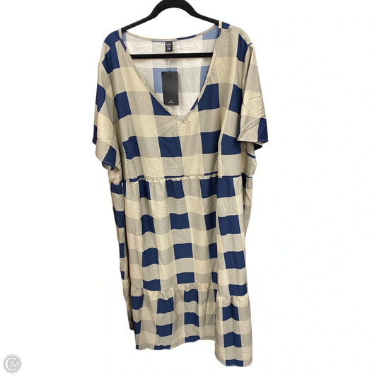 Dress Casual Midi By Shein In Blue & Tan, Size: 3x