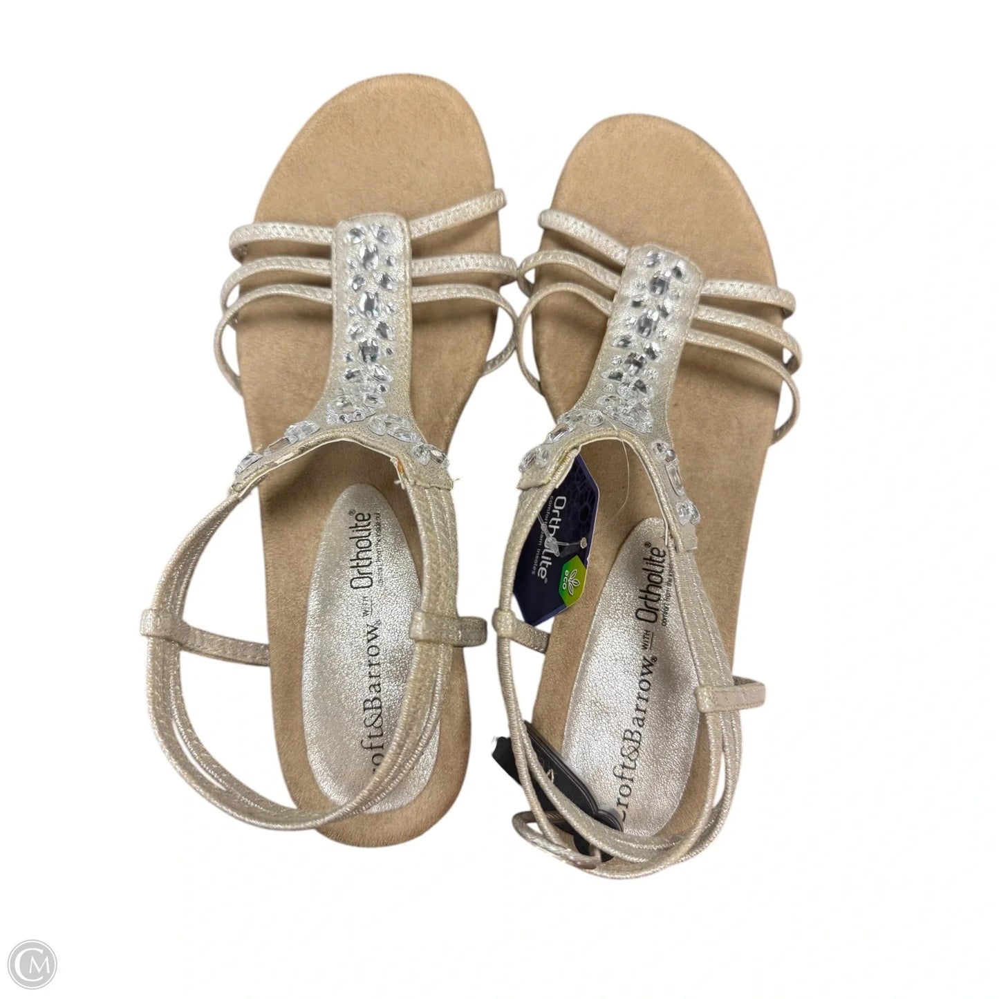 Sandals Heels Wedge By Croft And Barrow In Gold & Silver, Size: 8