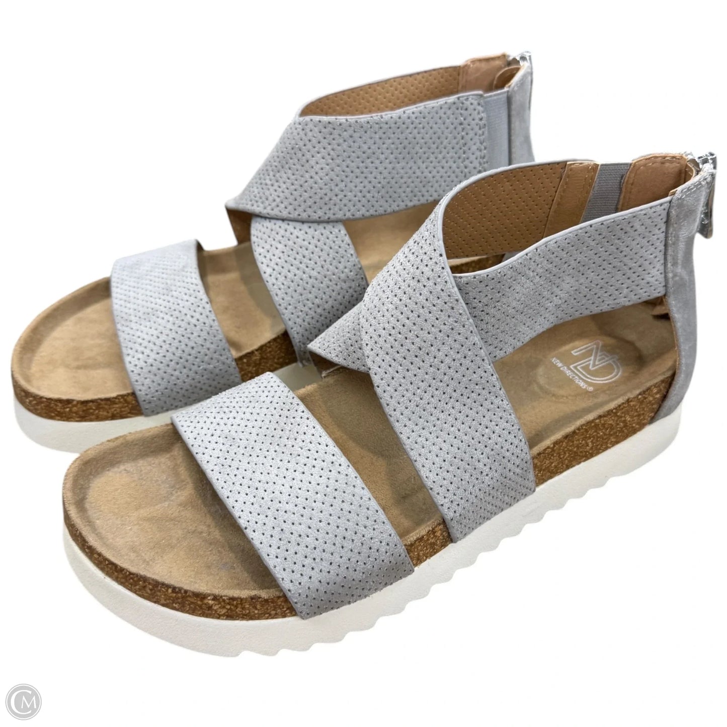 Sandals Heels Platform By New Directions In Grey, Size: 8.5