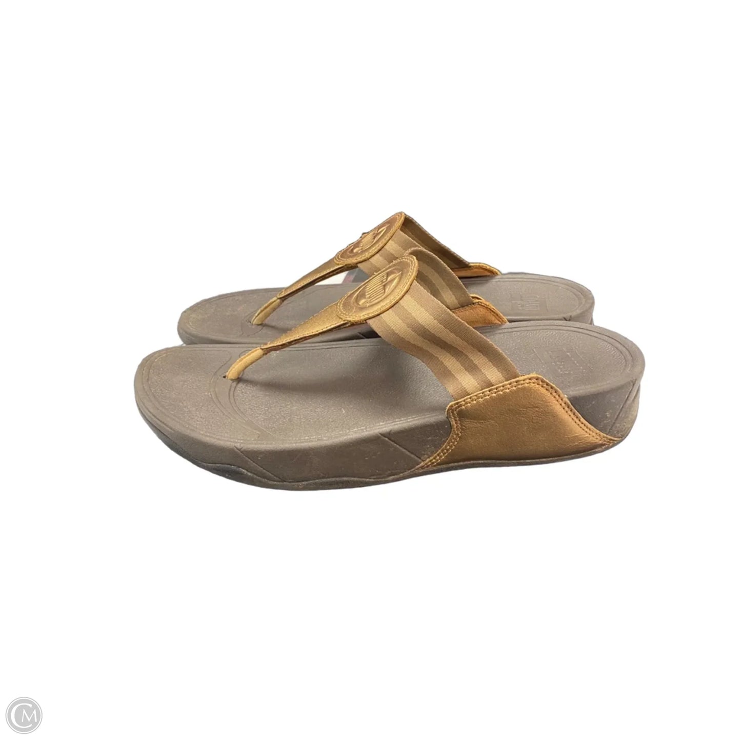 Sandals Heels Wedge By Fitflop In Bronze, Size: 10