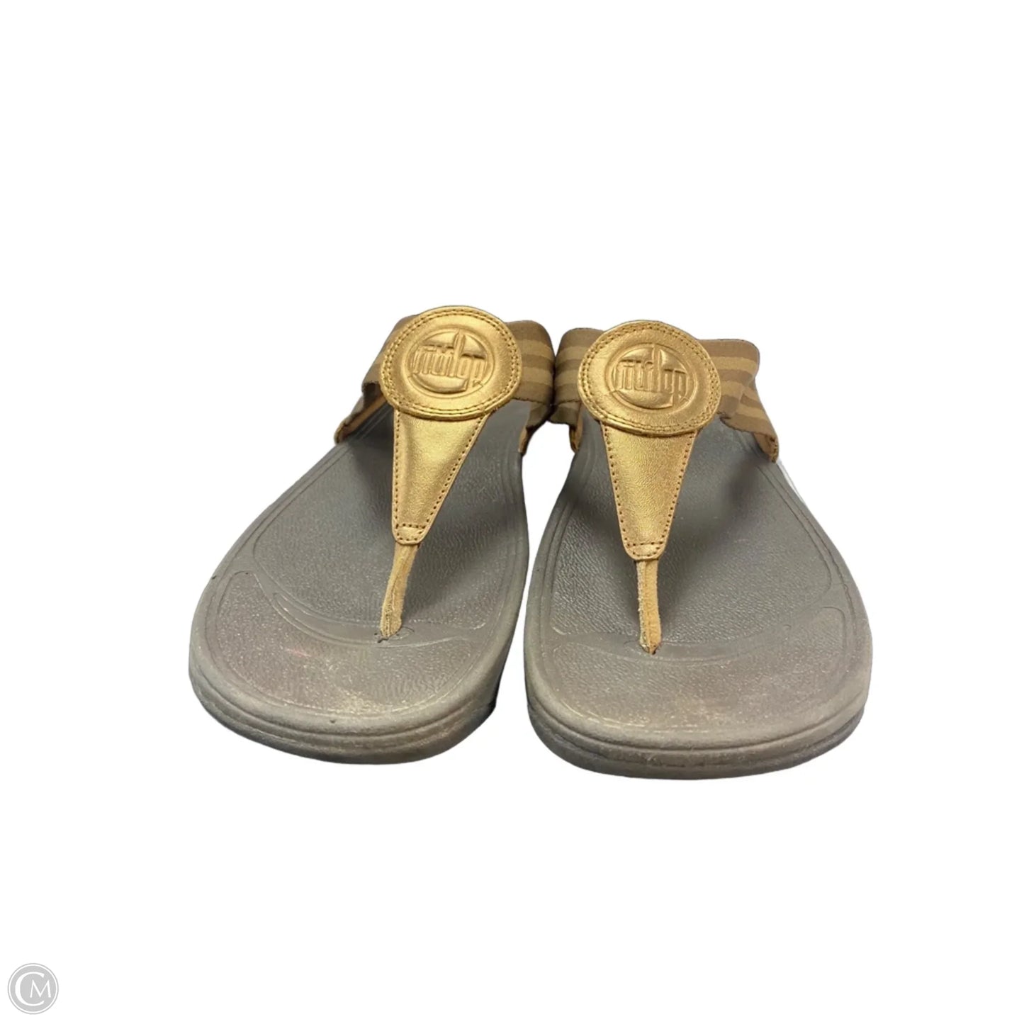 Sandals Heels Wedge By Fitflop In Bronze, Size: 10